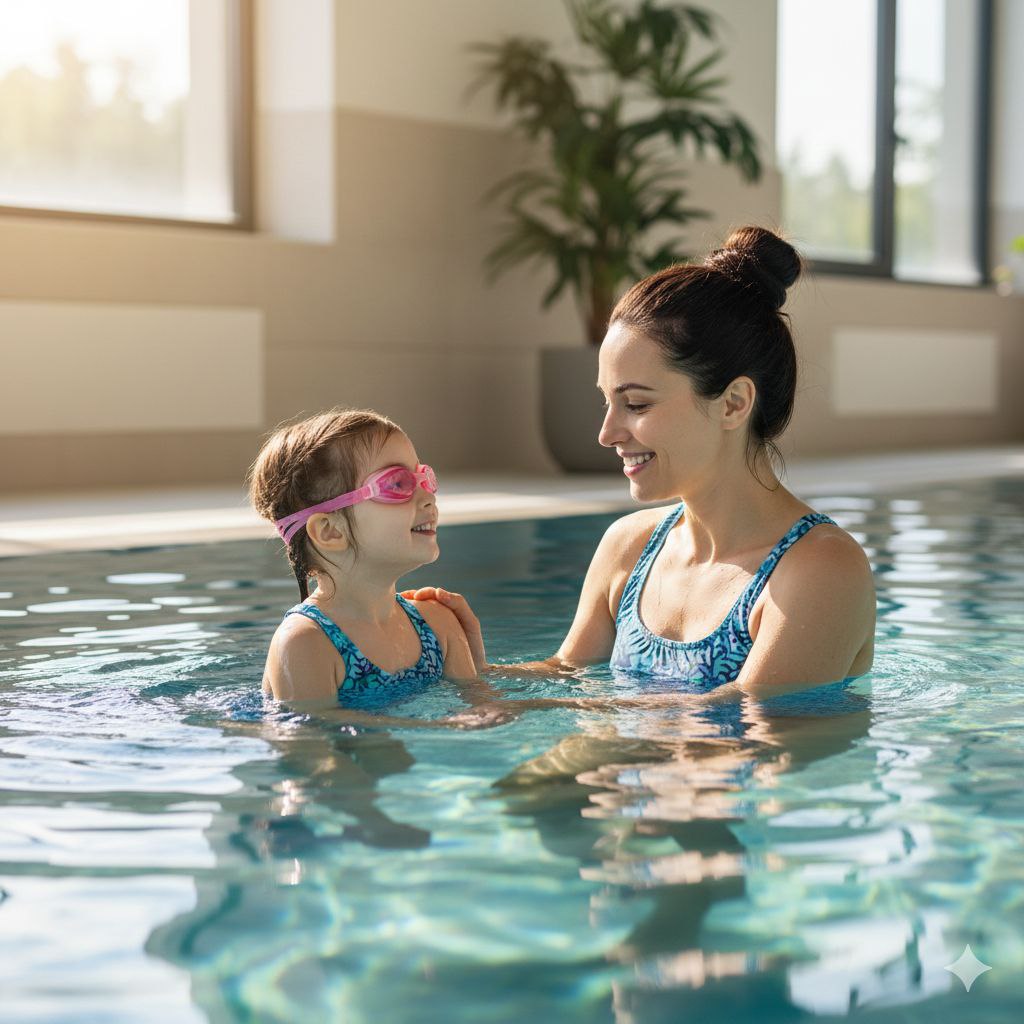 ۷ دلیل علمی که مادران باید دخترشان را از کودکی به شنا ببرند